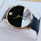  Shop Authentic Movado Museum Classic Quartz Black Dial Black Leather Strap Watch for Men - 0607195 - Luxxuri