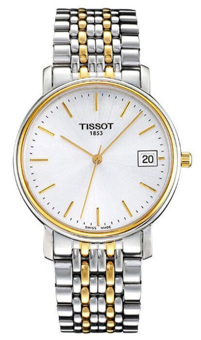  Shop Authentic Tissot Desire White Dial Two Tone Mesh Bracelet Two Tone Steel Watch For Men - T52.2.481.31 - Luxxuri