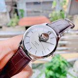  Shop Authentic Tissot T Classic Tradition Powermatic 80 Open Heart Silver Dial Brown Leather Strap Watch for Men - T063.907.16.038.00 - Luxxuri