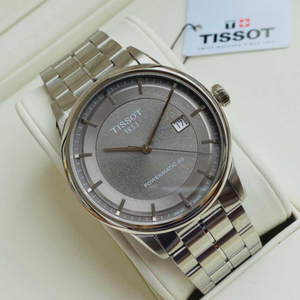  Shop Authentic Tissot Luxury Powermatic 80 Grey Dial Silver Steel Strap Watch for Men - T086.407.11.061.00 - Luxxuri