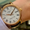 Tissot T Classic Carson Powermatic 80 White Dial Brown Leather Strap Watch for Men - T085.407.36.013.00