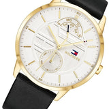  Shop Authentic Tommy Hilfiger Hunter White Dial Black Leather Strap Watch for Men - 1791606 - Luxxuri