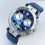  Shop Authentic Versace Aion Chronograph Blue Dial Blue Leather Strap Watch for Men - VE1D01220 - Luxxuri
