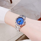 Shop Authentic Bulova Crystal Collection Blue Mother of Pearl Dial Silver Steel Strap Watch for Women - 96L238 - Luxxuri