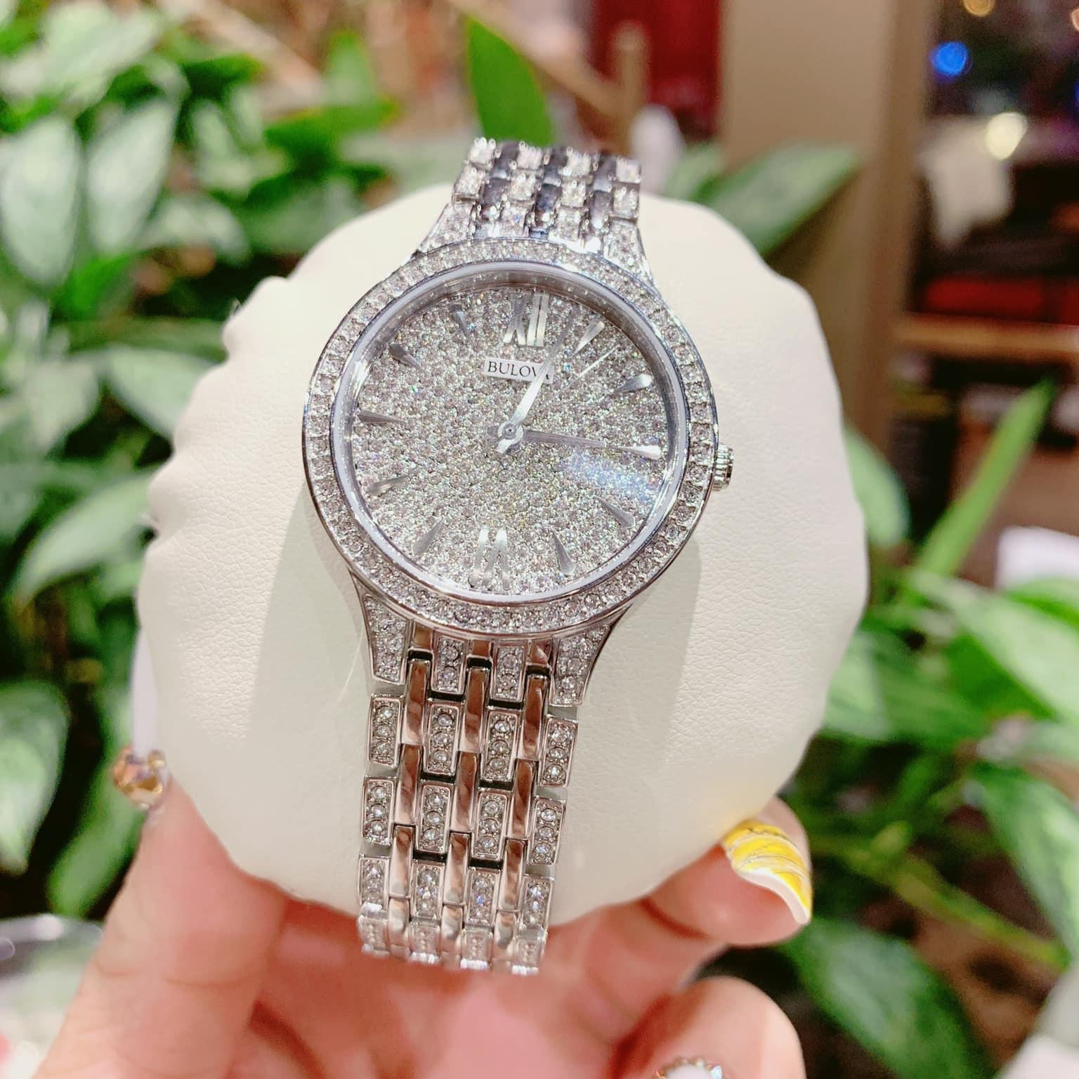  Shop Authentic Bulova Crystal Collection Silver Dial Silver Steel Strap Watch for Women - 96L243 - Luxxuri
