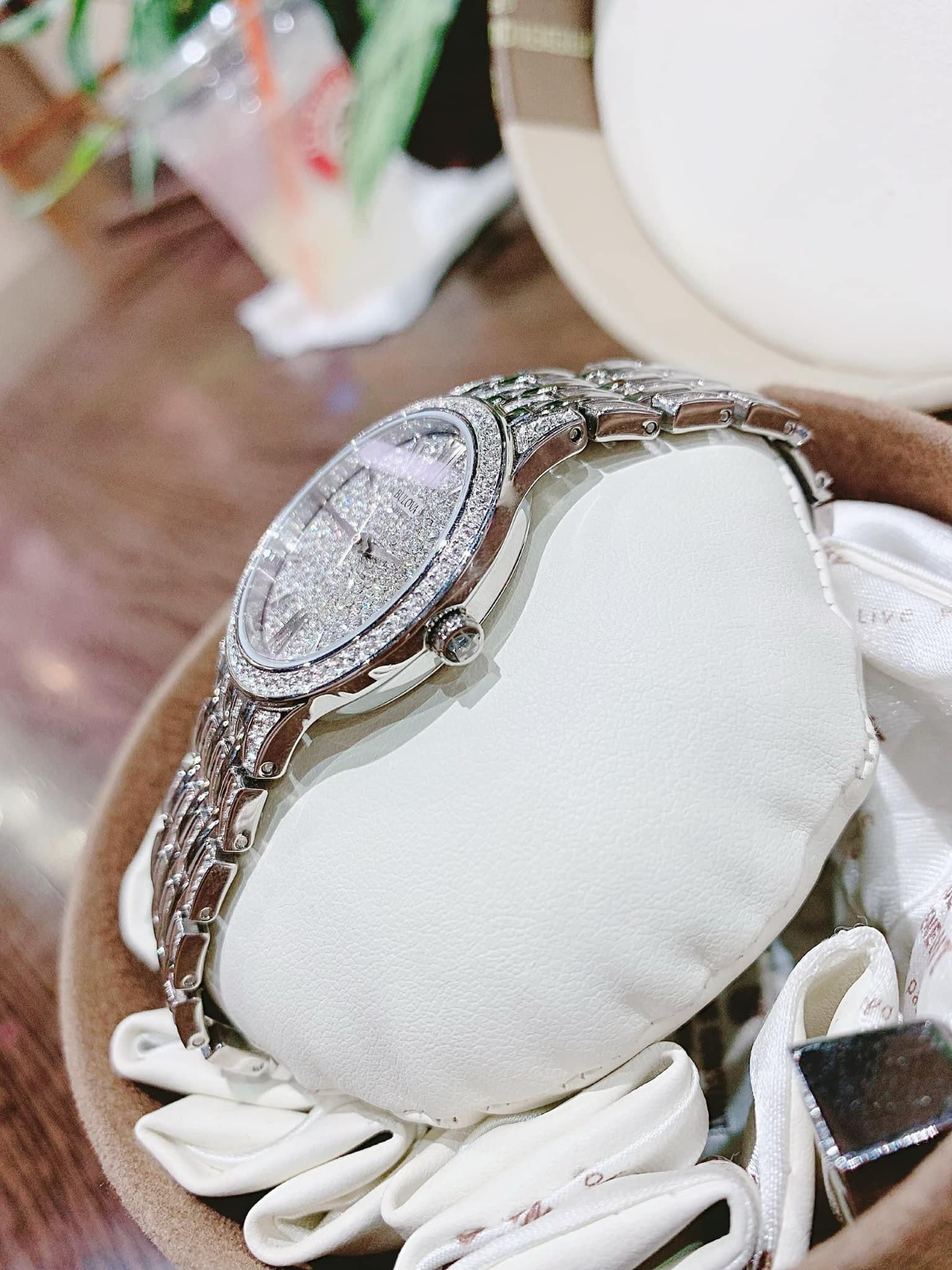  Shop Authentic Bulova Crystal Collection Silver Dial Silver Steel Strap Watch for Women - 96L243 - Luxxuri