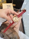  Shop Authentic Burberry The Classic Gold Dial Red Leather Strap Watch for Women - BU10102 - Luxxuri