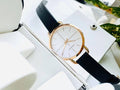  Shop Authentic Calvin Klein Even White Dial Black Leather Strap Watch for Women - K7B236C6 - Luxxuri