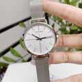  Shop Authentic Calvin Klein Even White Dial Silver Mesh Bracelet Watch for Women - K7B23126 - Luxxuri