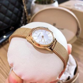  Shop Authentic Calvin Klein Minimal White Dial Rose Gold Mesh Bracelet Watch for Women - K3M23626 - Luxxuri