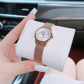  Shop Authentic Calvin Klein Minimal White Dial Rose Gold Mesh Bracelet Watch for Women - K3M23626 - Luxxuri