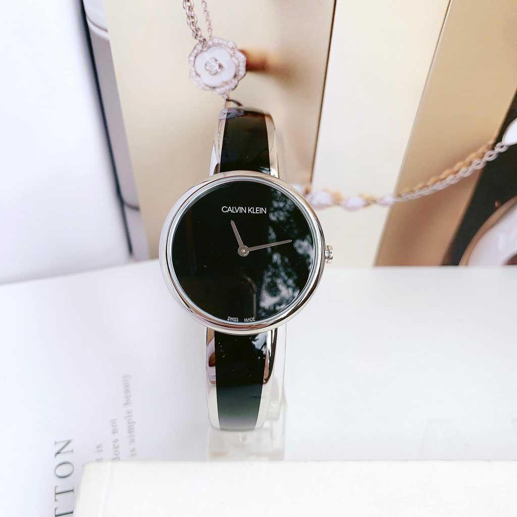  Shop Authentic Calvin Klein Seduce Black Dial Two Tone Steel Strap Watch for Women - K4E2N111 - Luxxuri