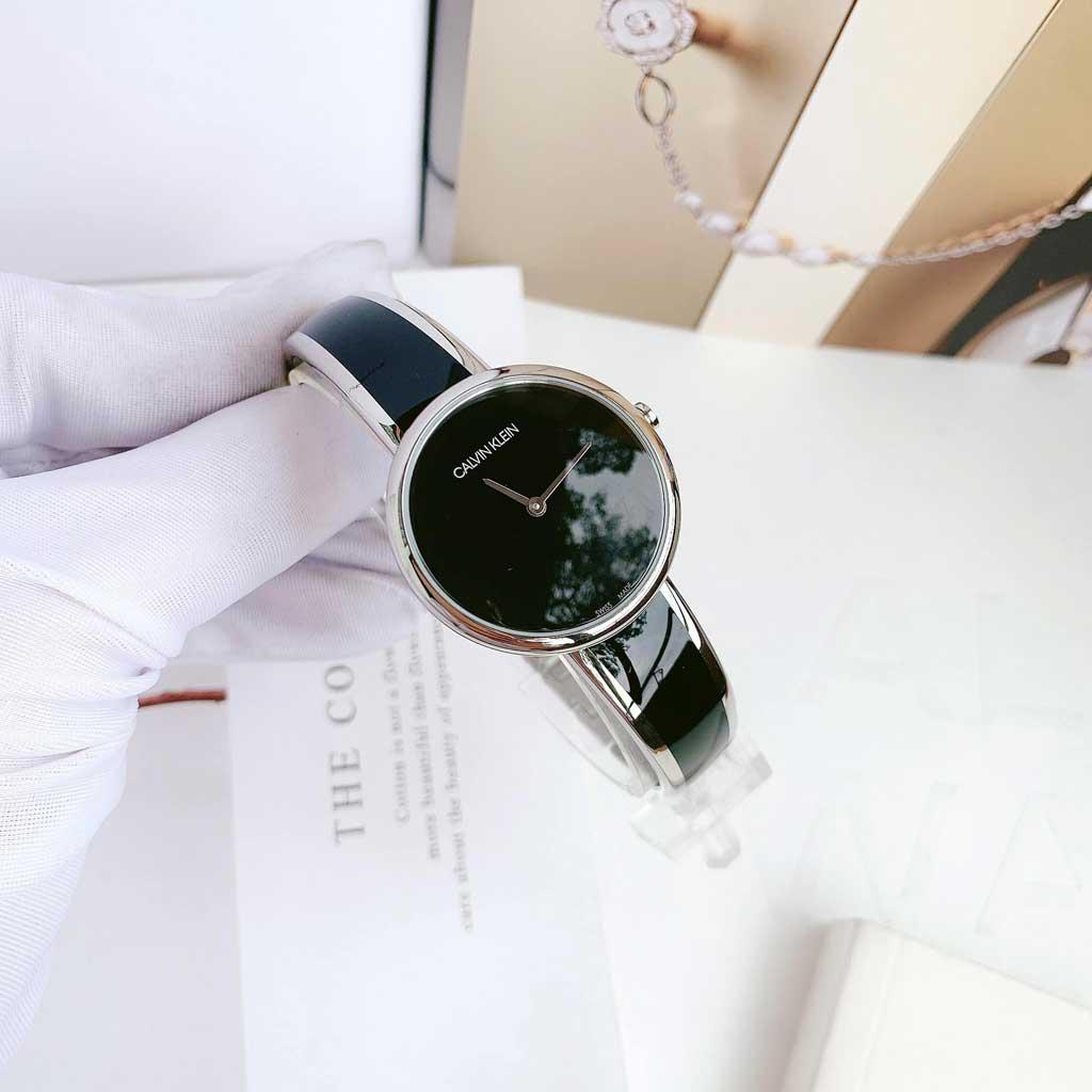  Shop Authentic Calvin Klein Seduce Black Dial Two Tone Steel Strap Watch for Women - K4E2N111 - Luxxuri