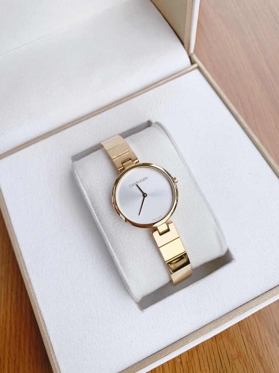  Shop Authentic Calvin Klein Authentic Silver Dial Gold Steel Strap Watch for Women - K8G23546 - Luxxuri