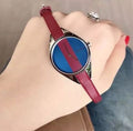  Shop Authentic Calvin Klein Rebel Blue Maroon Dial Maroon Leather Strap Watch for Women - K8P231UN - Luxxuri