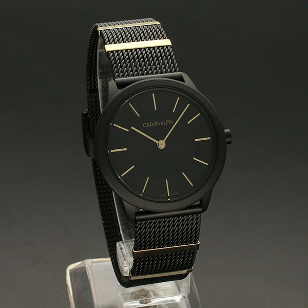  Shop Authentic Calvin Klein Minimal Black Dial Black Steel Strap Watch For Men - K3M524Z1 - Luxxuri