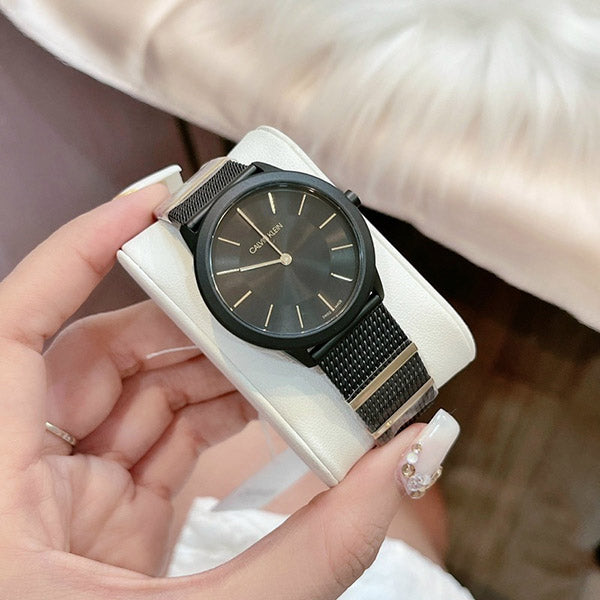  Shop Authentic Calvin Klein Minimal Black Dial Black Steel Strap Watch For Men - K3M524Z1 - Luxxuri