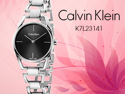  Shop Authentic Calvin Klein Dainty Black Dial Silver Steel Strap Watch for Women - K7L23141 - Luxxuri