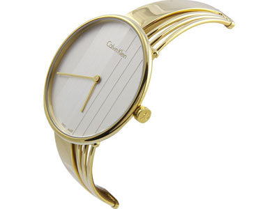  Shop Authentic Calvin Klein Drift Silver Dial Gold Steel Strap Watch for Women - K6S2N516 - Luxxuri