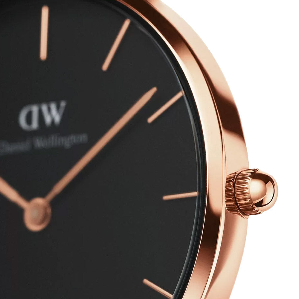  Shop Authentic Daniel Wellington Classic Petite Reading Black Dial Black Leather Strap Watch For Women - DW00100167 - Luxxuri