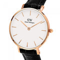  Shop Authentic Daniel Wellington Classic Petite Reading White Dial Black Leather Strap Watch For Women - DW00100229 - Luxxuri