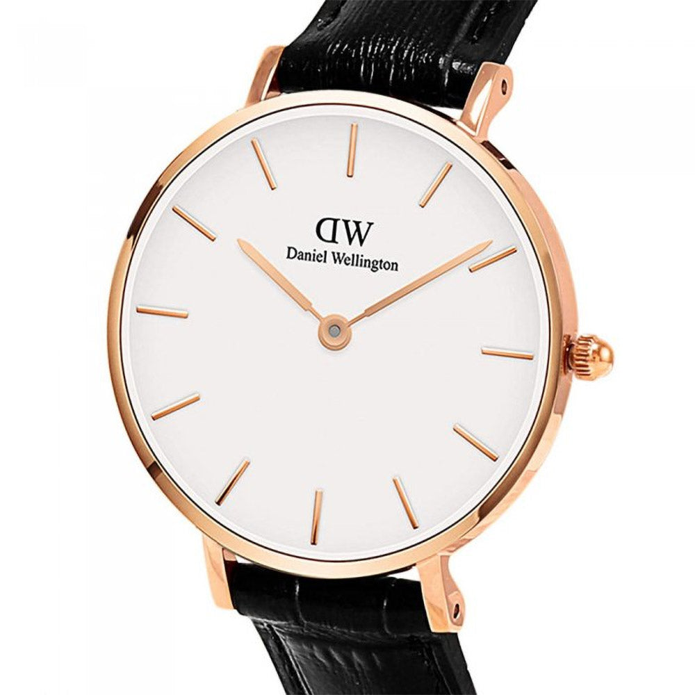  Shop Authentic Daniel Wellington Classic Petite Reading White Dial Black Leather Strap Watch For Women - DW00100229 - Luxxuri