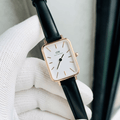  Shop Authentic Daniel Wellington Quadro White Dial Black Leather Strap Watch For Women - DW00100434 - Luxxuri