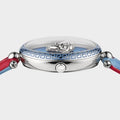  Shop Authentic Versace Palazzo Empire Blue Dial Blue & Red Leather Strap Watch for Women - VCO070017 - Luxxuri
