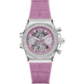 Guess Fusion Chronograph Pink Dial Pink Leather Strap Watch for Women - GW0553L1
