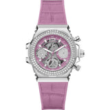  Shop Authentic Guess Fusion Chronograph Pink Dial Pink Leather Strap Watch for Women - GW0553L1 - Luxxuri