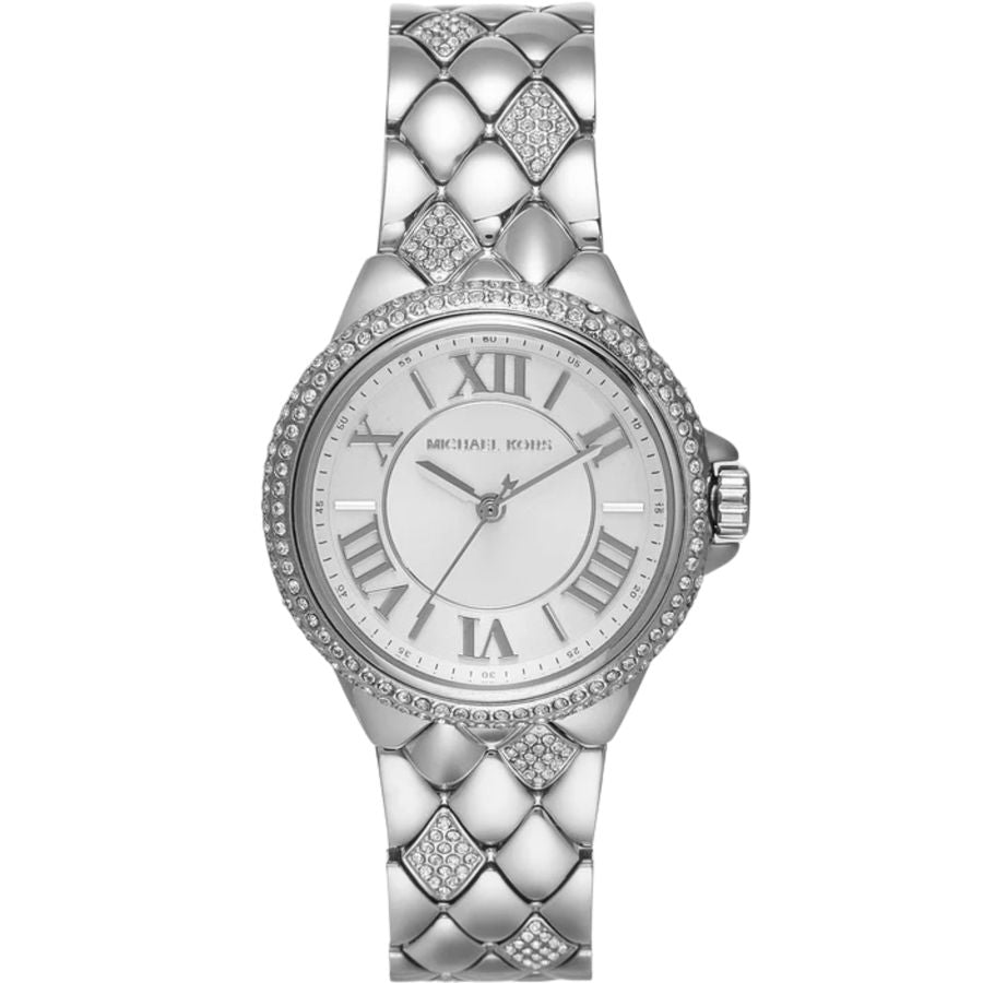 Shop Authentic Michael Kors Camille Pave Crystals Silver Dial Silver Steel Strap Watch for Women - MK4804 - Luxxuri