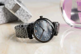  Shop Authentic Emporio Armani Gianni T-Bar Quartz Black Mother of Pearl Dial Black Steel Strap Watch For Women - AR11268 - Luxxuri