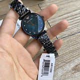  Shop Authentic Emporio Armani Gianni T-Bar Quartz Black Mother of Pearl Dial Black Steel Strap Watch For Women - AR11268 - Luxxuri
