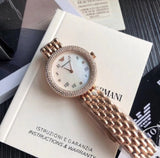  Shop Authentic Emporio Armani Rosa Quartz Mother of Pearl White Dial Rose Gold Steel Strap Watch For Women - AR11355 - Luxxuri
