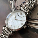  Shop Authentic Emporio Armani T Bar Mother of Pearl Dial Steel Strap Watch For Women - AR1682 - Luxxuri