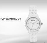  Shop Authentic Emporio Armani Ceramic White Dial White Ceramic Bracelet Watch For Women - AR1477 - Luxxuri