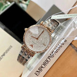  Shop Authentic Emporio Armani Gianni T-Bar Silver Dial Two Tone Steel Strap Watch For Women - AR11293 - Luxxuri