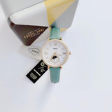 Shop Authentic Fossil Jacqueline Analog Moonphase Mother of Pearl White Dial Green Leather Strap Watch for Women - ES5168 - Luxxuri