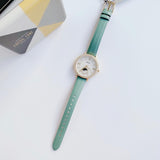  Shop Authentic Fossil Jacqueline Analog Moonphase Mother of Pearl White Dial Green Leather Strap Watch for Women - ES5168 - Luxxuri