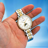  Shop Authentic Fossil Jacqueline Analog Moonphase Mother of Pearl White Dial Two Tone Steel Strap Watch for Women - ES5166 - Luxxuri
