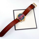  Shop Authentic Gucci Le Marche Des Merveilles Green and Red Dial Brown Leather Strap Unisex Watch - YA1264012 - Luxxuri