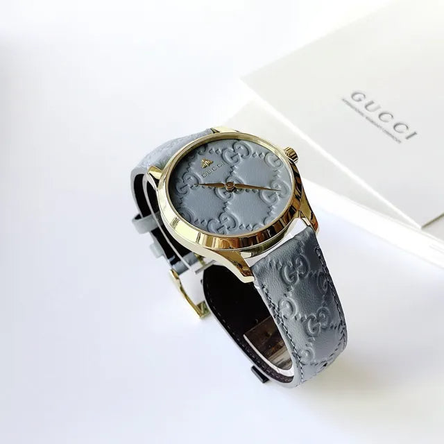  Shop Authentic Gucci G Timeless Quartz Blue Dial Blue Leather Strap Watch For Men - YA1264097 - Luxxuri