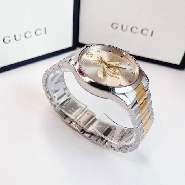  Shop Authentic Gucci G Timeless Silver Dial Two Tone Steel Strap Watch For Women - YA1264131 - Luxxuri