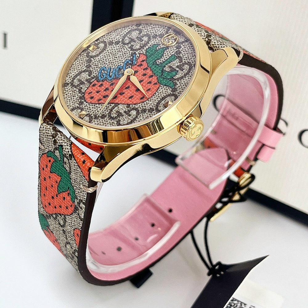  Shop Authentic Gucci G Timeless Brown Dial Brown Leather Strap Watch For Women - YA1264133 - Luxxuri