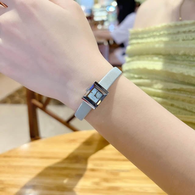  Shop Authentic Gucci G-Frame Pastel Blue Mother of Pearl Dial Blue Leather Strap Watch For Women - YA128531 - Luxxuri