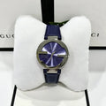  Shop Authentic Gucci Interlocking G Blue Dial Blue Leather Strap Watch For Women - YA133322 - Luxxuri