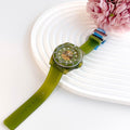  Shop Authentic Gucci Dive Automatic Green Dial Green Rubber Strap Unisex Watch - YA136345 - Luxxuri