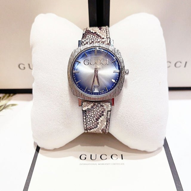  Shop Authentic Gucci Grip Vintage Silver Stainless Steel Quartz Unisex Watch 35mm - YA152401 - Luxxuri