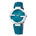  Shop Authentic Gucci Interlocking Quartz Blue Dial Blue Leather Strap Watch For Women - YA133315 - Luxxuri