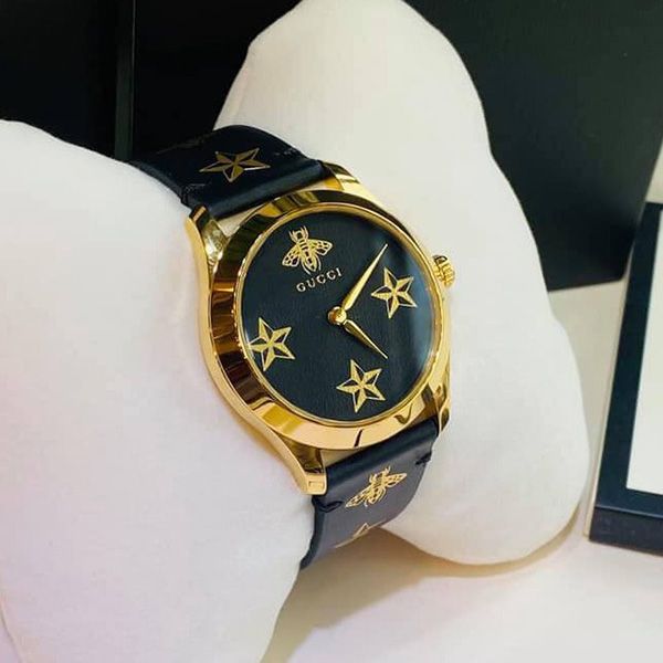  Shop Authentic Gucci G-Timeless Black Dial Black Leather Strap Watch For Women - YA1264055 - Luxxuri